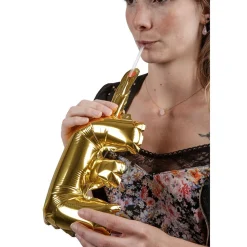 Ballon JOYEUX ANNIVERSAIRE en aluminium doré/argenté-Gifi New