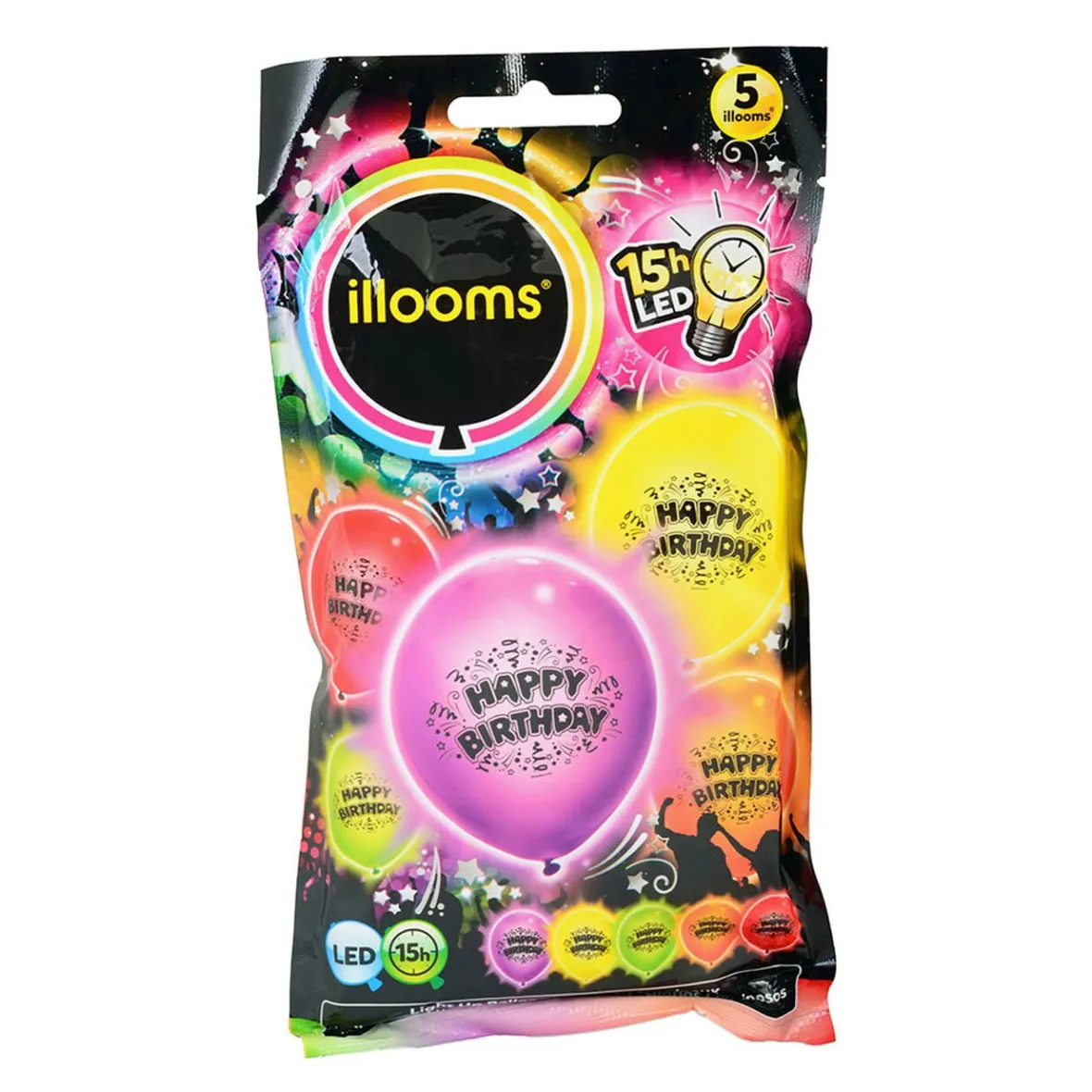 Ballon led coloré Happy Birthday x 5-Gifi New