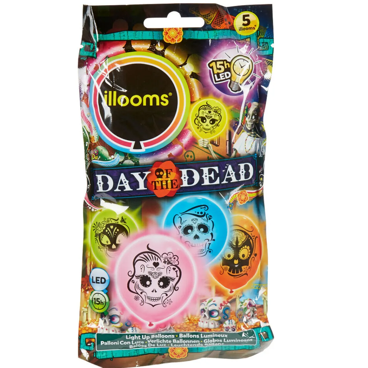 Ballon lumineux led Day of the dead x5-Gifi Discount