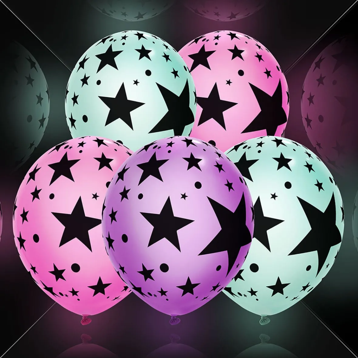 Ballon lumineux LED Illooms motifs étoiles x5-Gifi Outlet