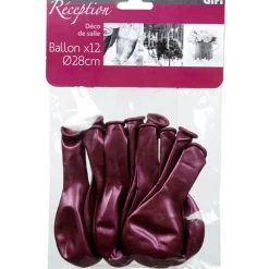 Ballon mariage rouge bordeaux x12-Gifi