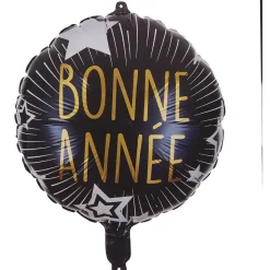 Ballon rond Bonne année noir Ø36 cm-Gifi Best