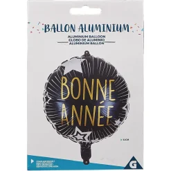 Ballon rond Bonne année noir Ø36 cm-Gifi Best
