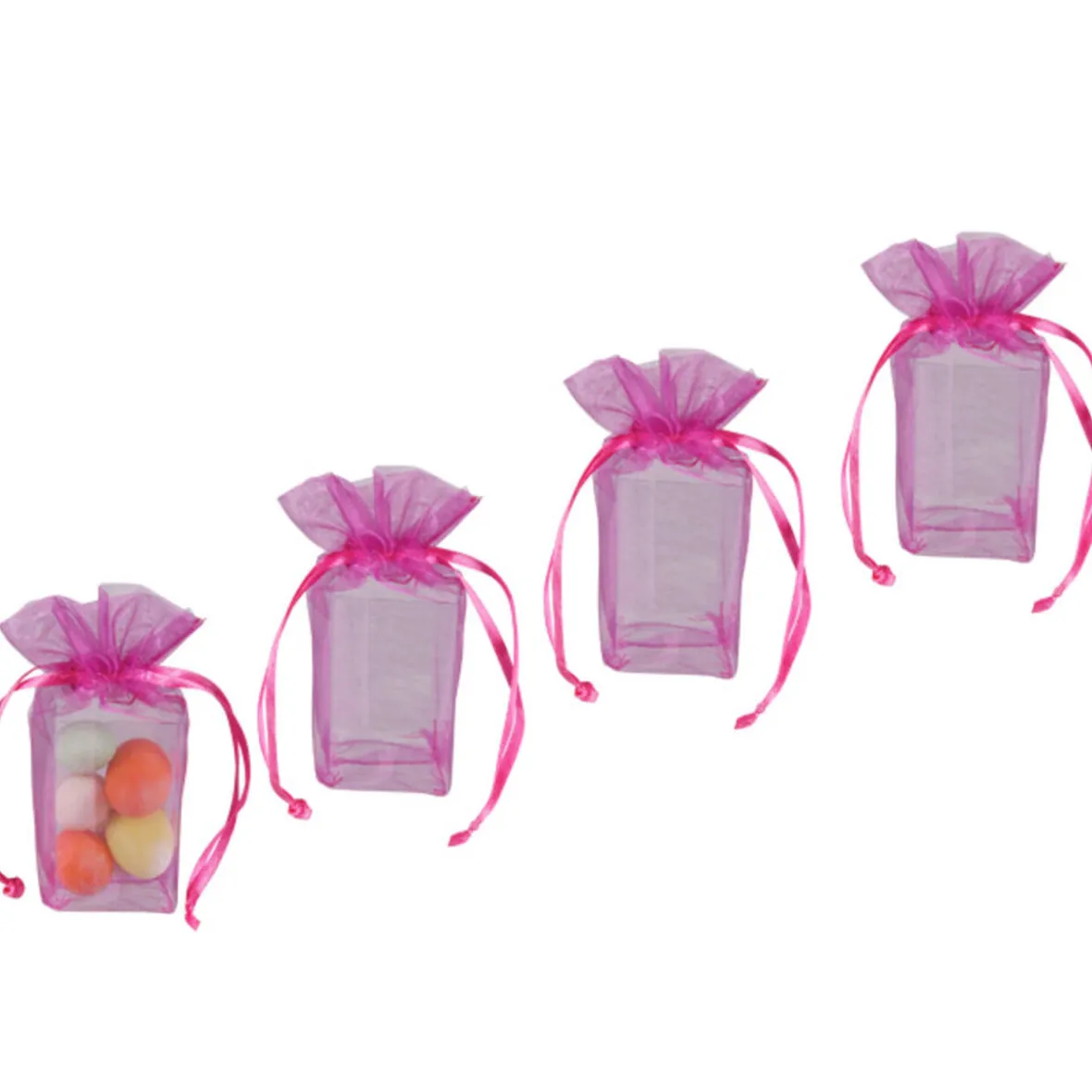 Ballotin à dragées rose fuchsia x4-Gifi