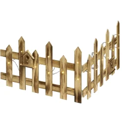 Barrière en bois lumineuse clôture de Noël 18 LED blanc chaud-Gifi Hot