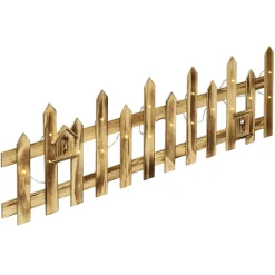 Barrière en bois lumineuse clôture de Noël 18 LED blanc chaud-Gifi Hot