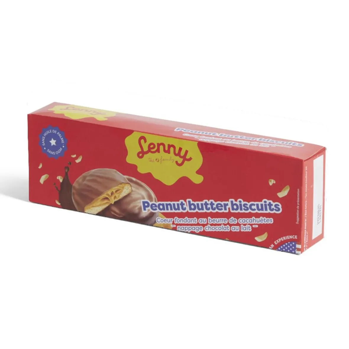 Biscuits Lenny beurre de cacahuète coeur fondant nappage chocolat au lait 128gr-Gifi