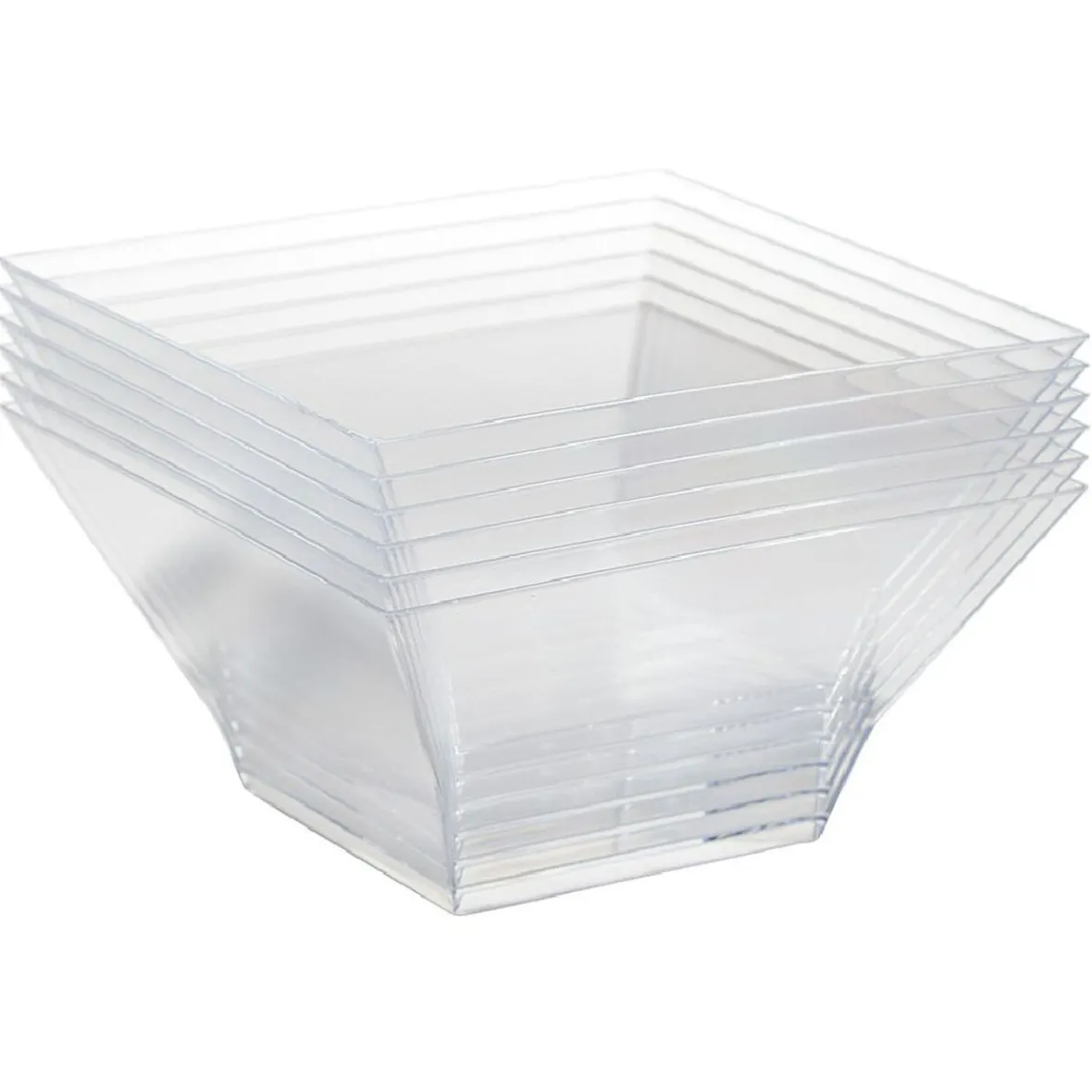 Bol plastique carré transparent 12,4x12,4xH6,4 cm x12-Gifi New