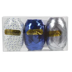 Bolduc argenté blanc et bleu 10 m x3-Gifi Hot