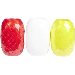 Bolduc Noël blanc rouge et jaune 10m x3-Gifi New