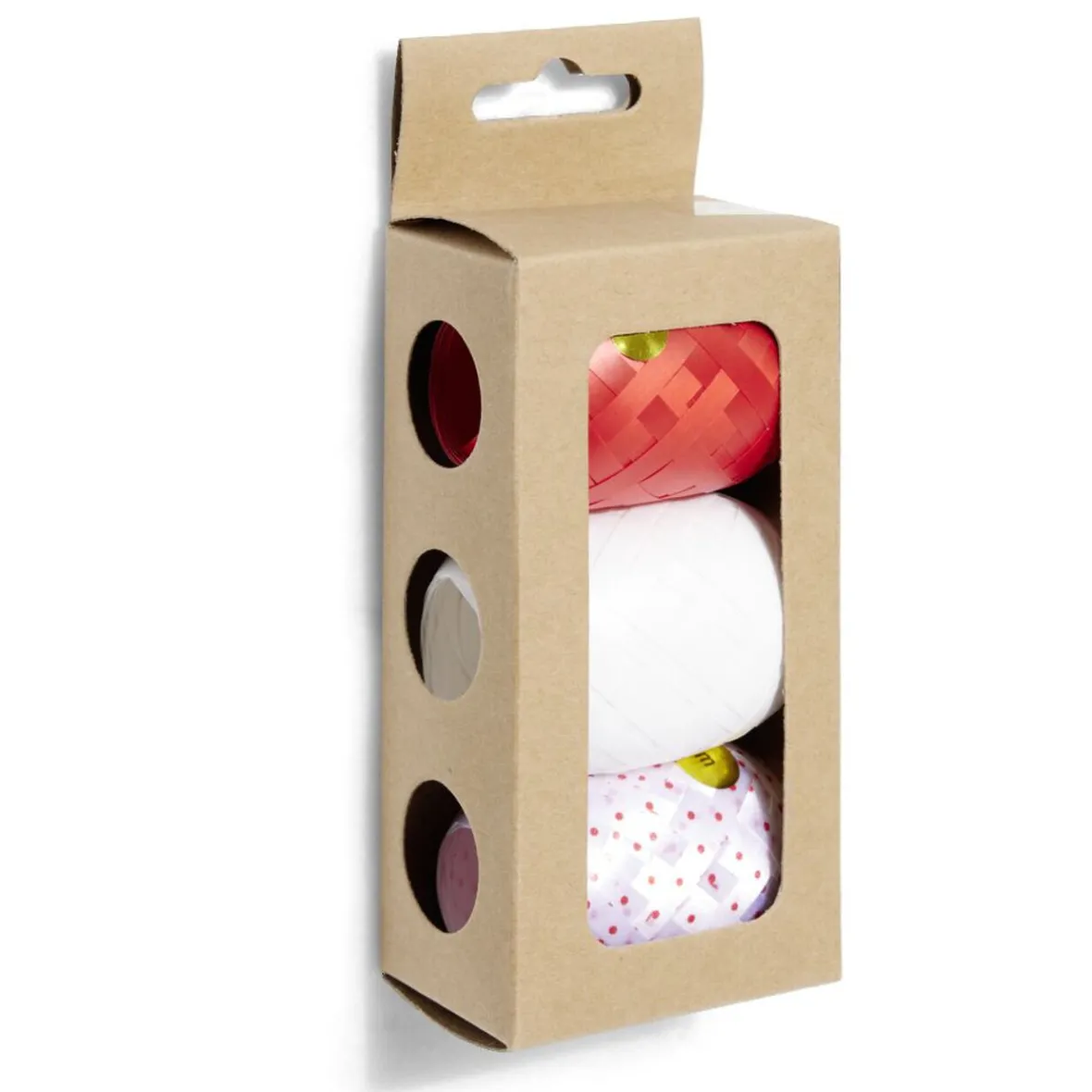 Bolduc rouge blanc et traditionnel 10m x3-Gifi Clearance