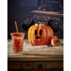 Bonbonnière Disney Mickey citrouille orange et noir 2 faces Ø14xH18cm-Gifi Best