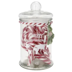 Bonbonnière verre avec 28 sucres d"orge Ø12,5xH23,5cm-Gifi Outlet