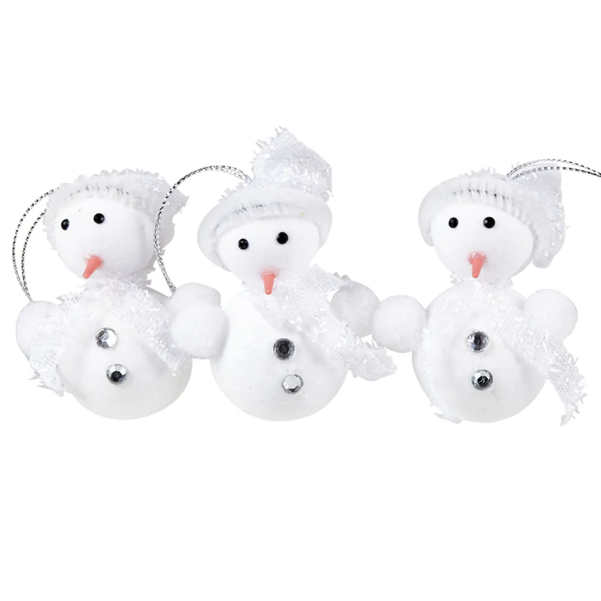 Bonhomme de neige à suspendre X 3 blanc-Gifi Online