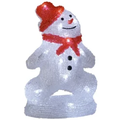 Bonhomme de neige 2D lumineux rouge et blanc-Gifi Outlet