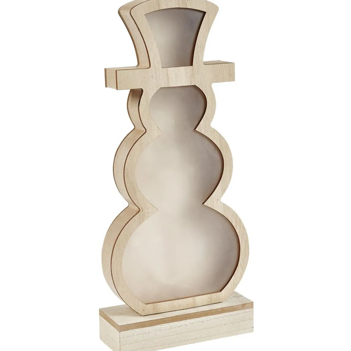 Bonhomme de neige lumineux en bois à poser H33cm-Gifi Outlet