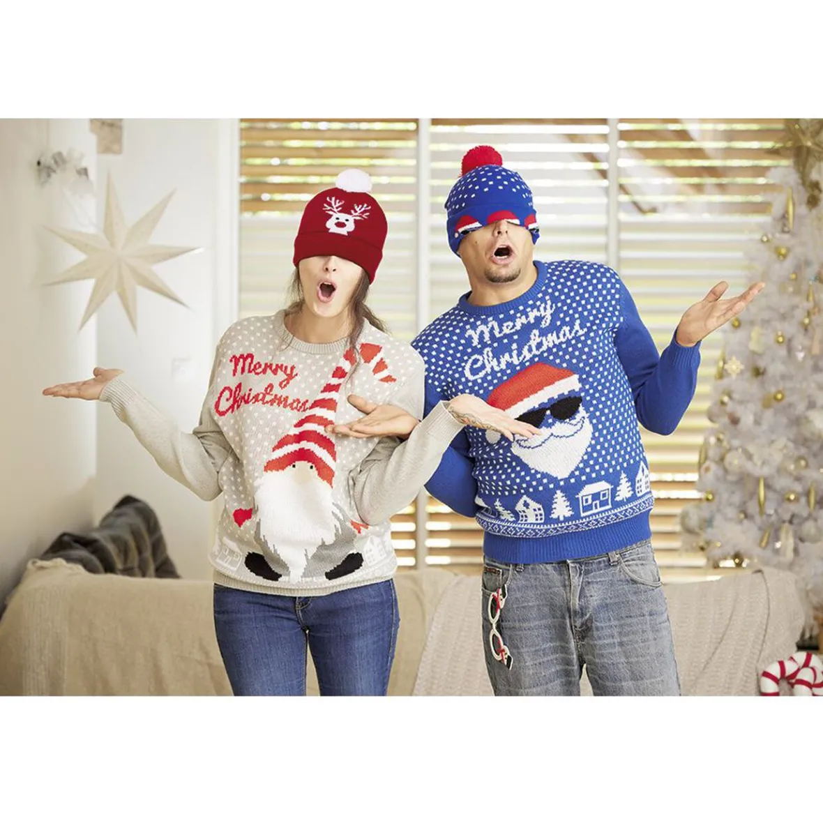 Bonnet de Noël Adulte en tricot lumineux-Gifi Online