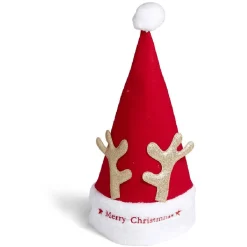 Bonnet de Noël enfant renne Merry Christmas rouge et blanc-Gifi New