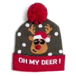 Bonnet lumineux pour adulte motif de Noël - 3 modèles-Gifi Outlet