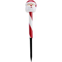Borne solaire 1 LED personnage de Noël rouge et blanc H35cm-Gifi Online