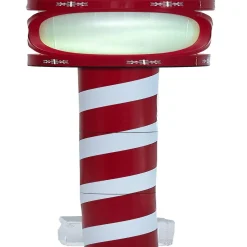 Borne solaire rouge et blanche 10LED couleurs changeantes H100cm-Gifi New