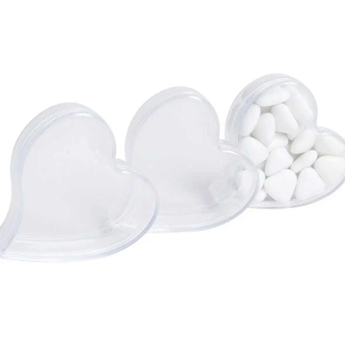 Boîte à dragées coeur transparent x3-Gifi