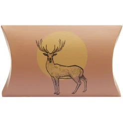 Boîte cadeau berlingot imprimé renne marron Taille L-Gifi Clearance