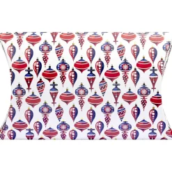 Boîte cadeau berlingot motif boule de noël or rouge bleu blanc Taille L-Gifi Hot