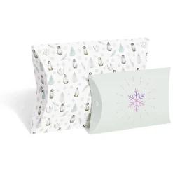 Boîte cadeau berlingot Noël motif pingouin x2-Gifi Hot