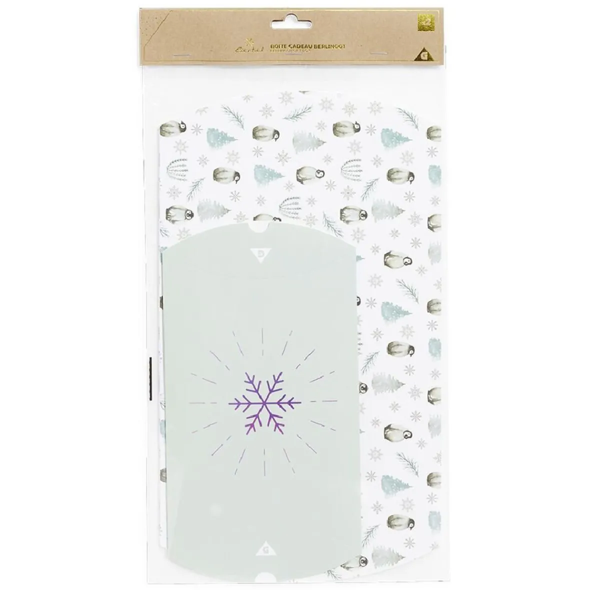 Boîte cadeau berlingot Noël motif pingouin x2-Gifi Hot