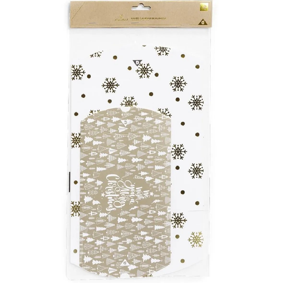 Boîte cadeau berlingot Noël motif flocon x2-Gifi Clearance