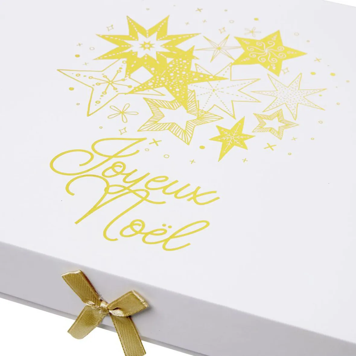 Boîte cadeau Noël doré L.34,5 x l.24 x H.4 cm-Gifi New