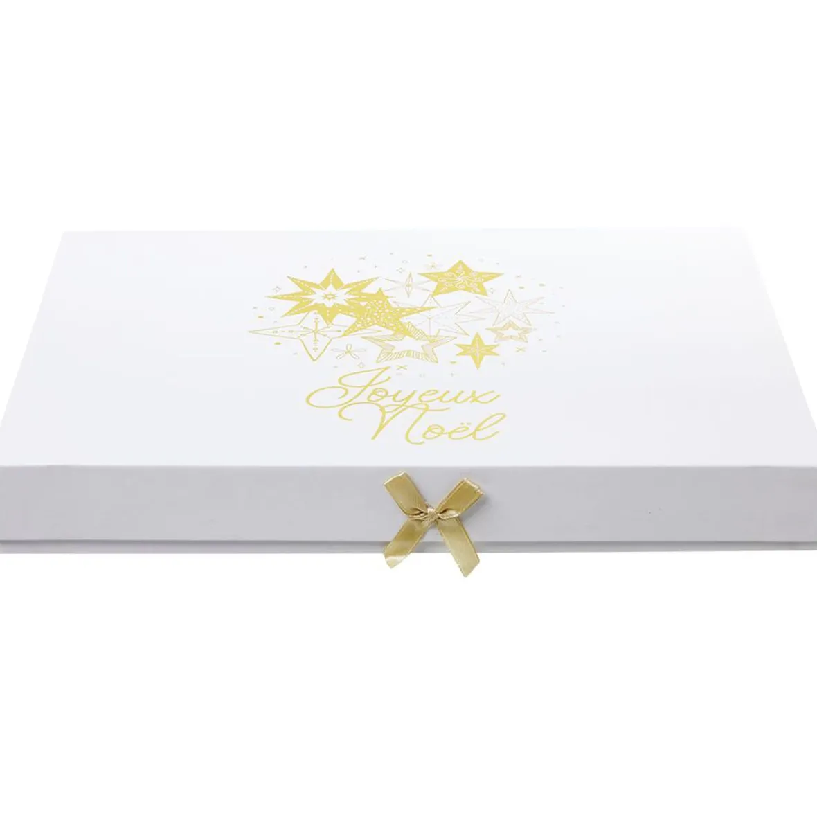 Boîte cadeau Noël doré L.34,5 x l.24 x H.4 cm-Gifi New