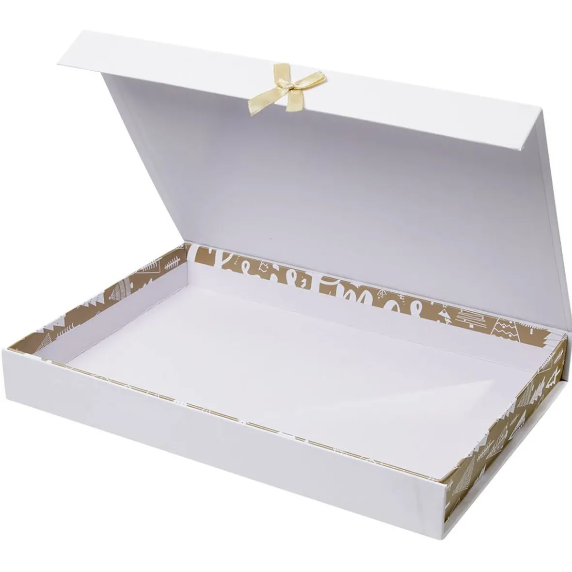 Boîte cadeau Noël doré L.34,5 x l.24 x H.4 cm-Gifi New