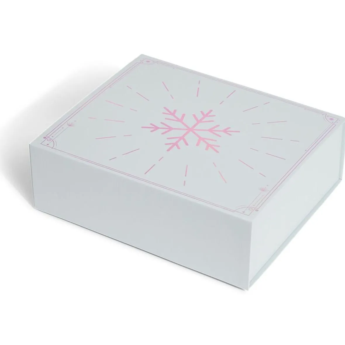 Boîte cadeau Noël pliable motif flocon iridescent-Gifi Best