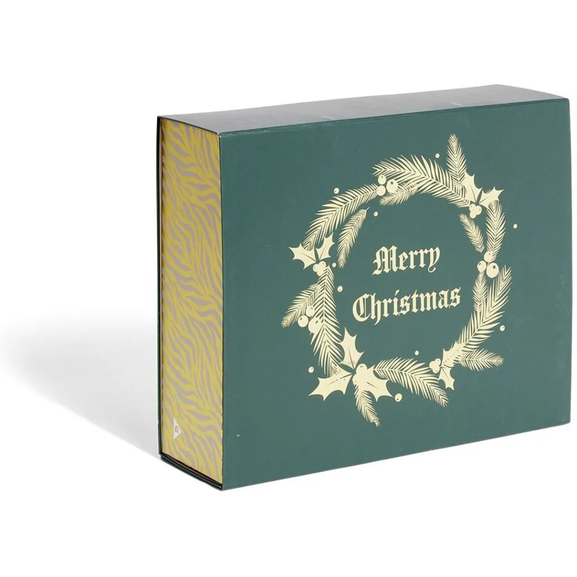 Boîte cadeau Noël pliable motif couronne dorée-Gifi Outlet