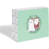 Boîte cadeau Noël pliable motif Père Noël et ours blanc-Gifi Sale