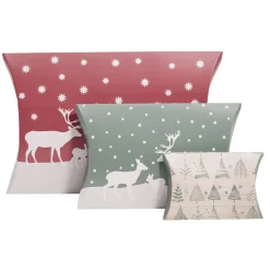 Boîte cadeau papier recyclé certifié FSC® motif Noël x3-Gifi Clearance