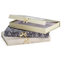 Boîte cadeau rectangulaire Noël effet bois inscription Merry Xmas-Gifi Online