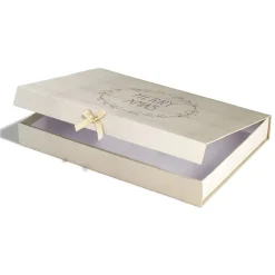 Boîte cadeau rectangulaire Noël effet bois inscription Merry Xmas-Gifi Online