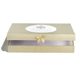 Boîte cadeau rectangulaire Noël inscription Peace Love Joy doré-Gifi Sale