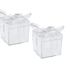 Boîte forme cadeau transparent x2-Gifi New