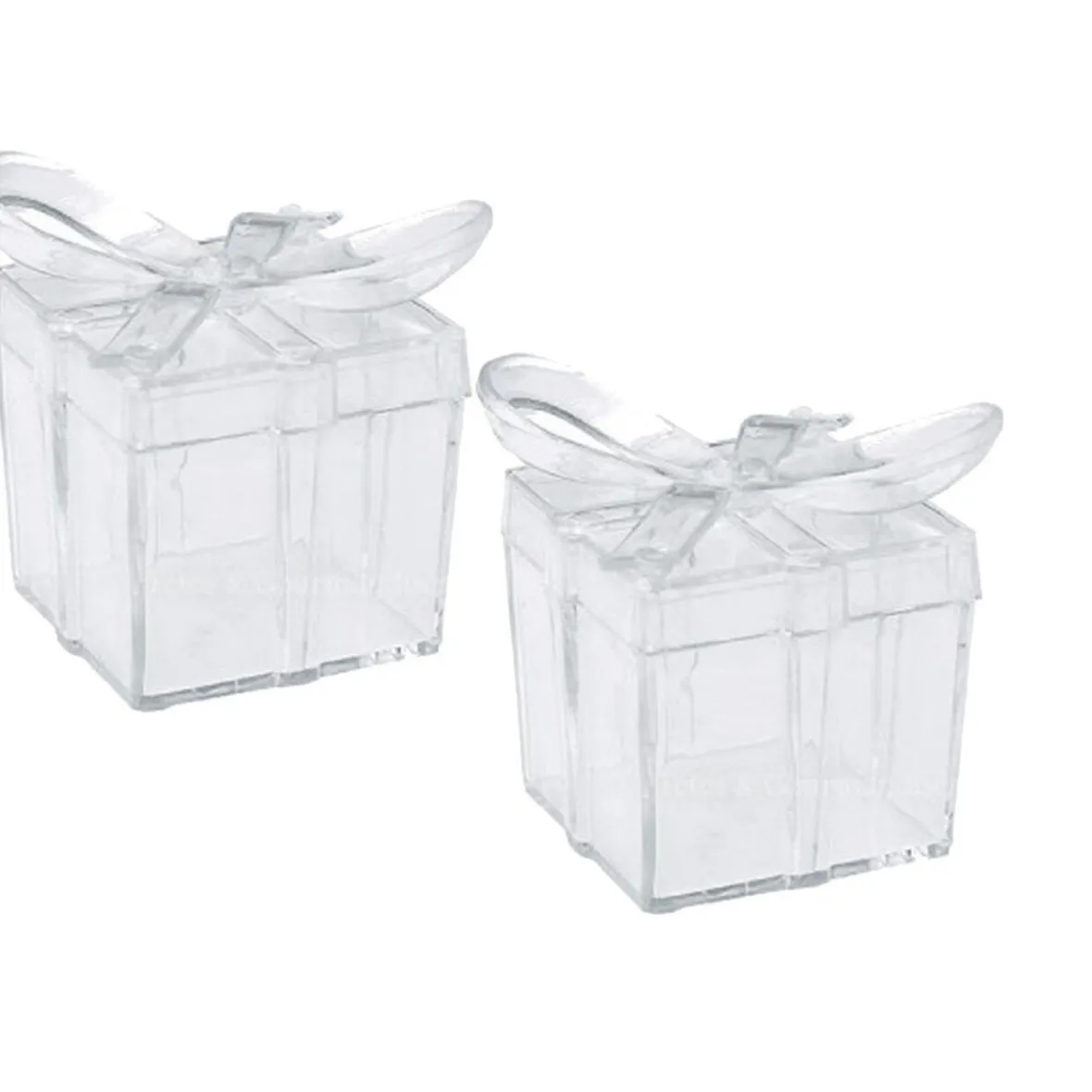 Boîte forme cadeau transparent x2-Gifi New