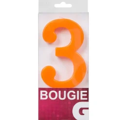 Bougie anniversaire chiffre 3 orange-Gifi Sale