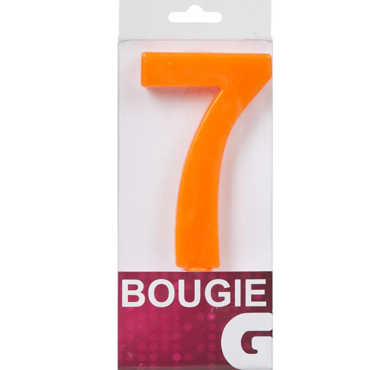 Bougie anniversaire chiffre 7 orange-Gifi Outlet