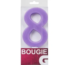 Bougie anniversaire chiffre 8 violet-Gifi Discount