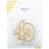 Bougie anniversaire chiffre 40 doré pailleté-Gifi Best