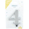 Bougie anniversaire chiffre 4 mat argenté-Gifi New