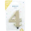 Bougie anniversaire chiffre 4 mat doré-Gifi Outlet