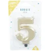 Bougie anniversaire chiffre 5 mat doré-Gifi New